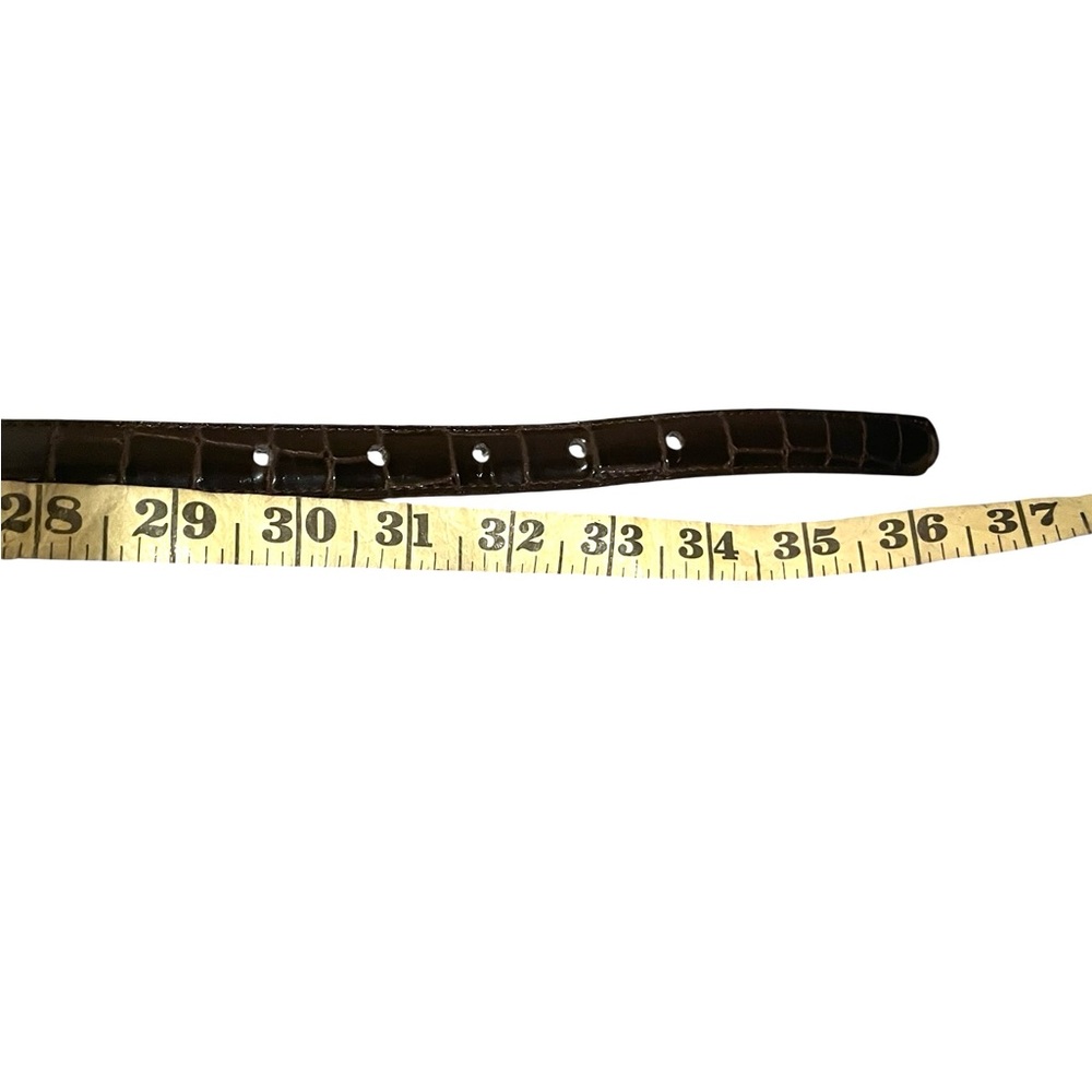 Unbranded Women’s Brown Croc Pattern Leather Belt Approx 31”-32” to middle hole - Picture 7 of 9